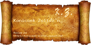 Konicsek Zoltán névjegykártya